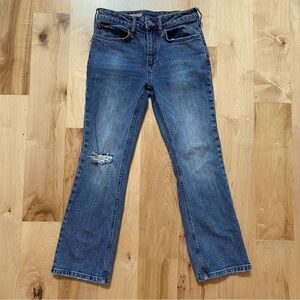 Pilcro Anthro Yaya Kick Flare Distressed Jeans Light Wash